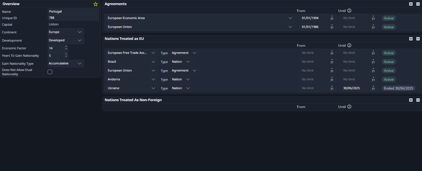 Nation information tab