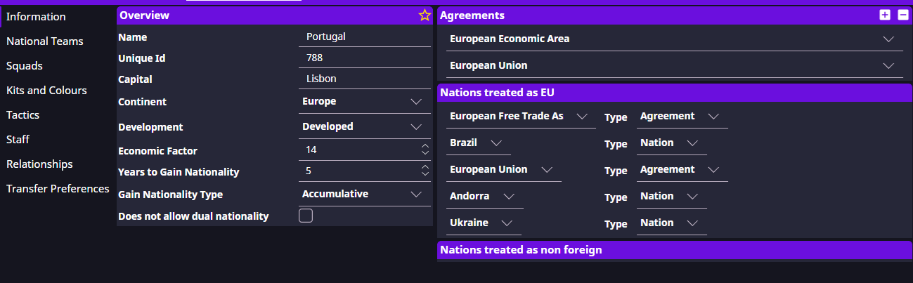 Nation information tab