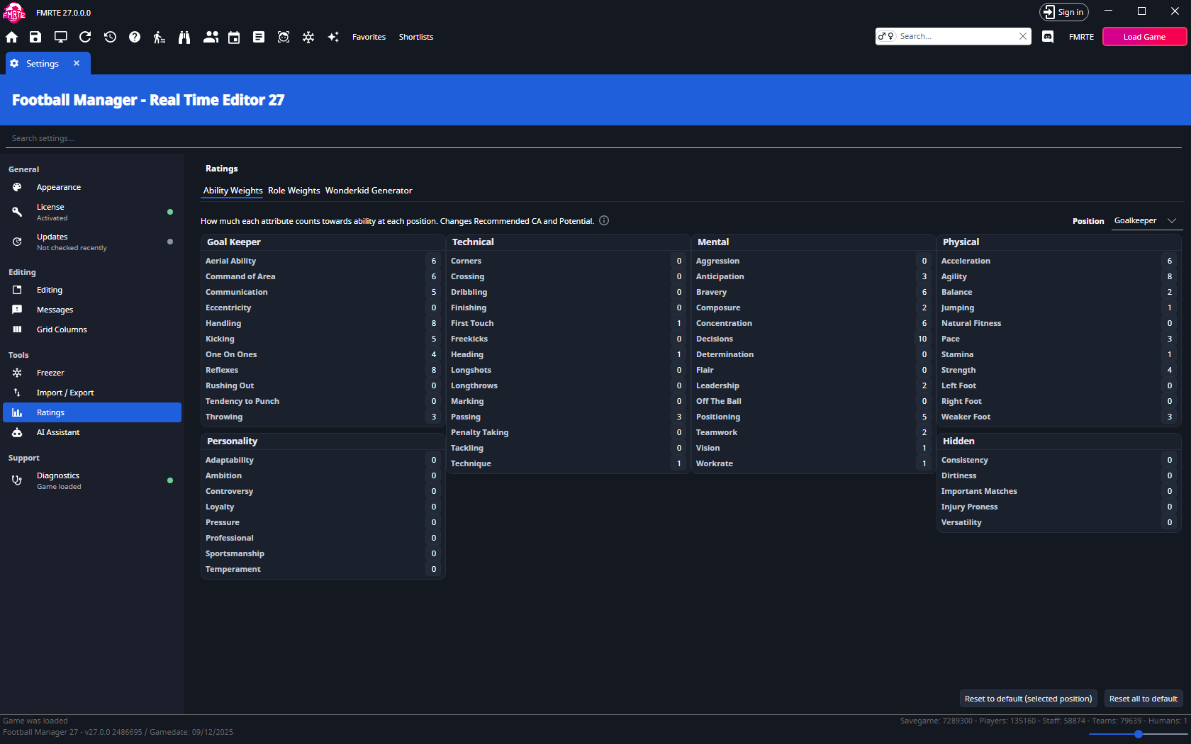 Wonder Kid Generator probability settings